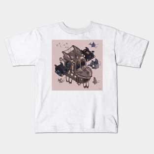 Isometric pirate ship Kids T-Shirt